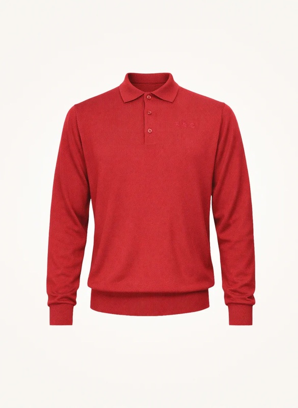 Content m wool polo sweater red 01