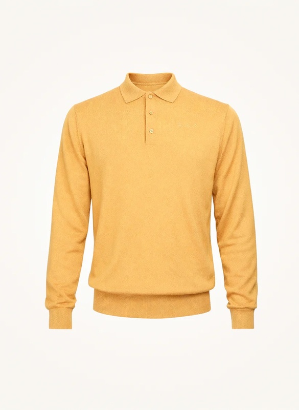 Content m wool polo sweater yellow 01